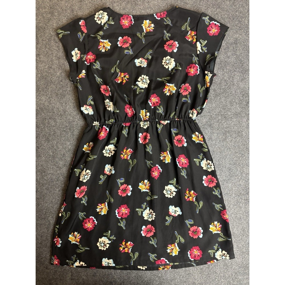 Tucker for Target Floral Dress Women's Large Black Short Sleeve    A4